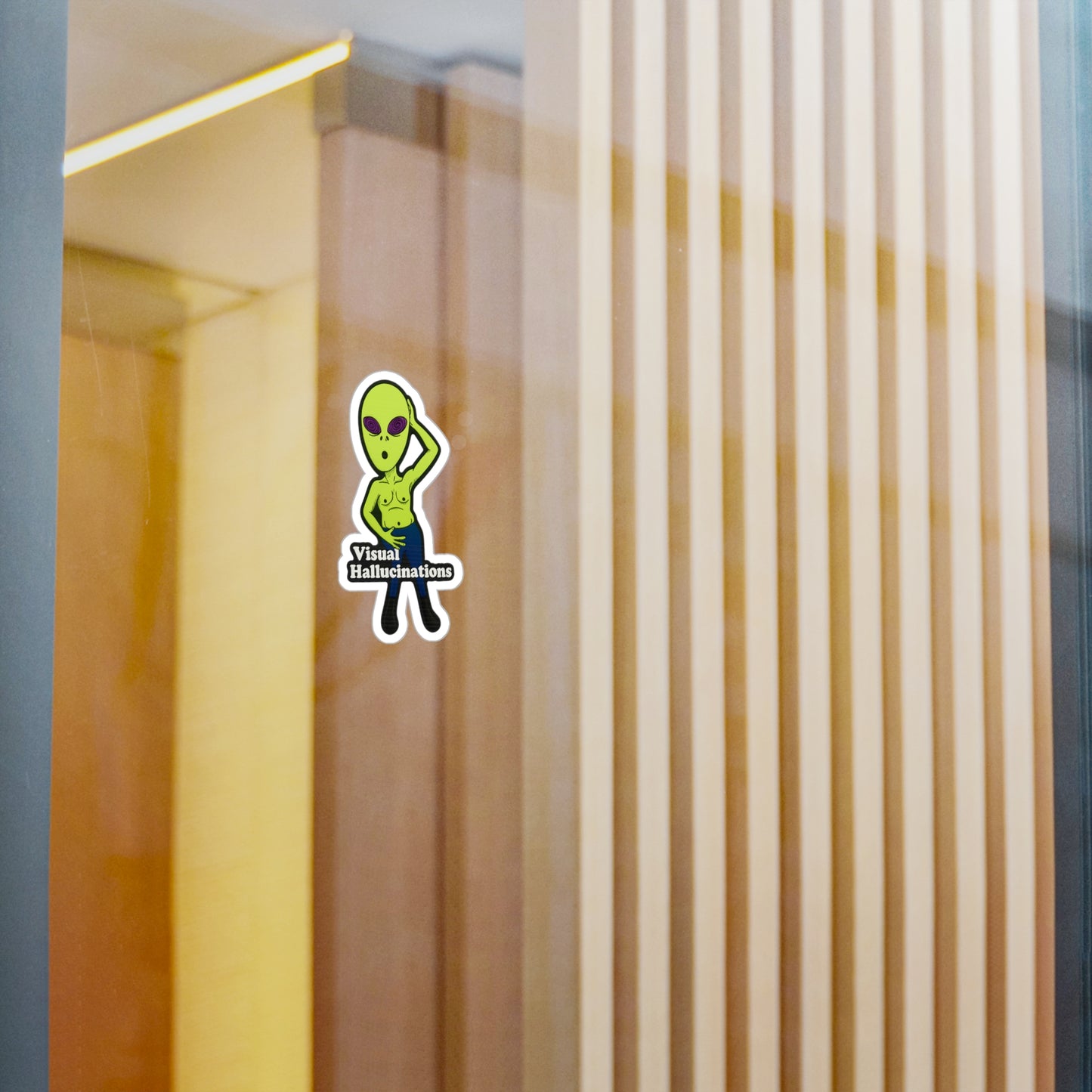 Alien Sticker — 'Visual Hallucinations' Kiss-Cut Vinyl Decal