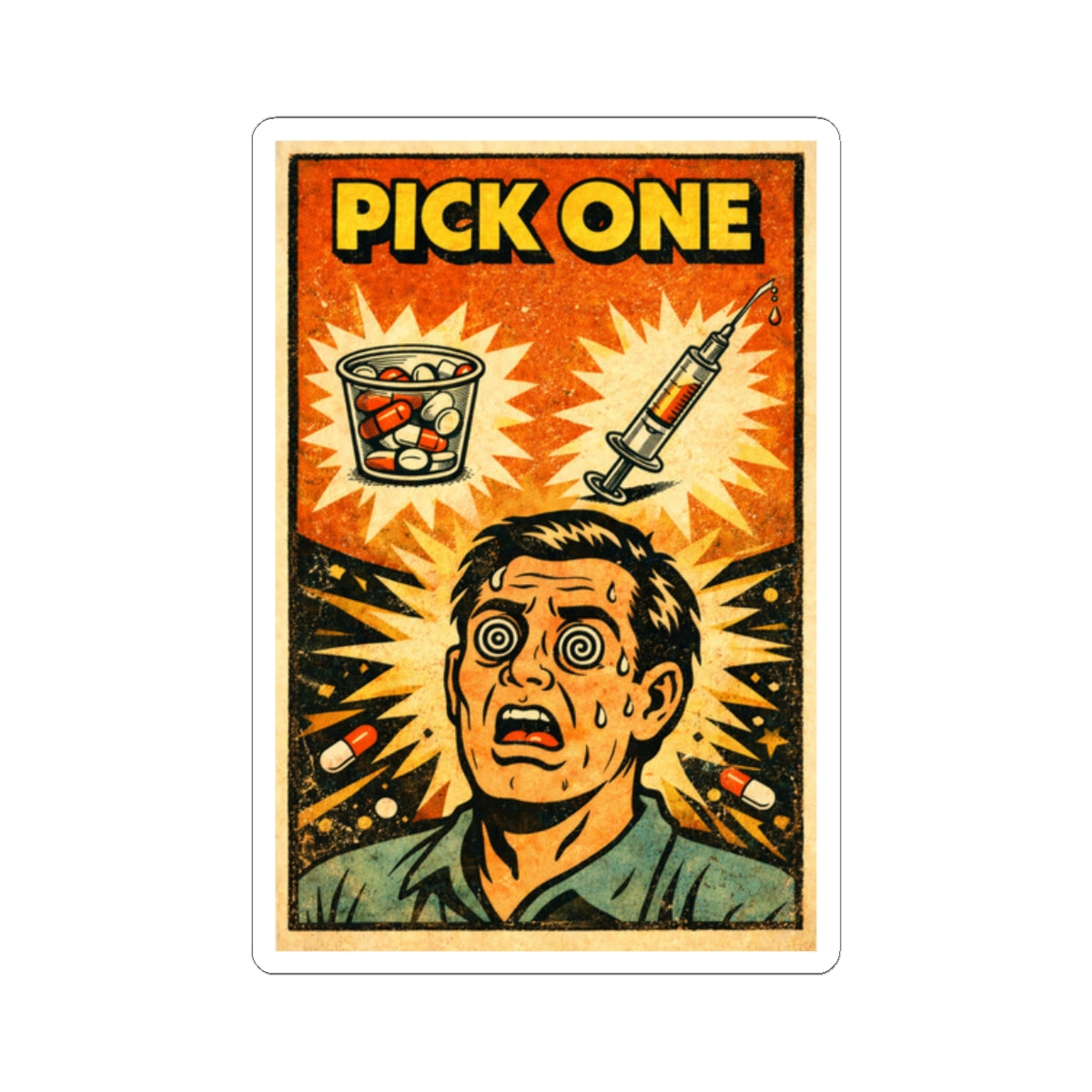 5150 Hospital Sticker — Funny Psychiatric Injection & Pill Humor Kiss-Cut Sticker