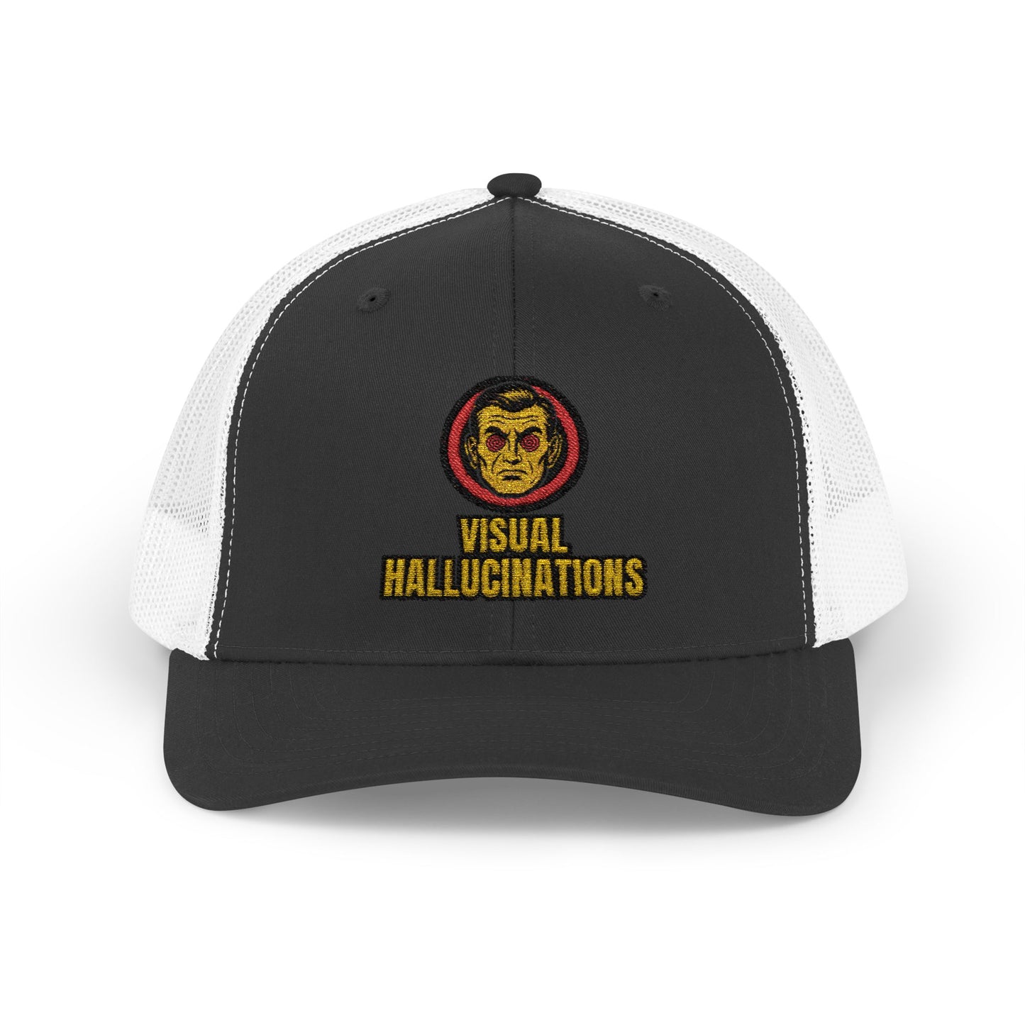 Trucker Cap — Vintage Logo ‘Visual Hallucinations’ Embroidered Snapback