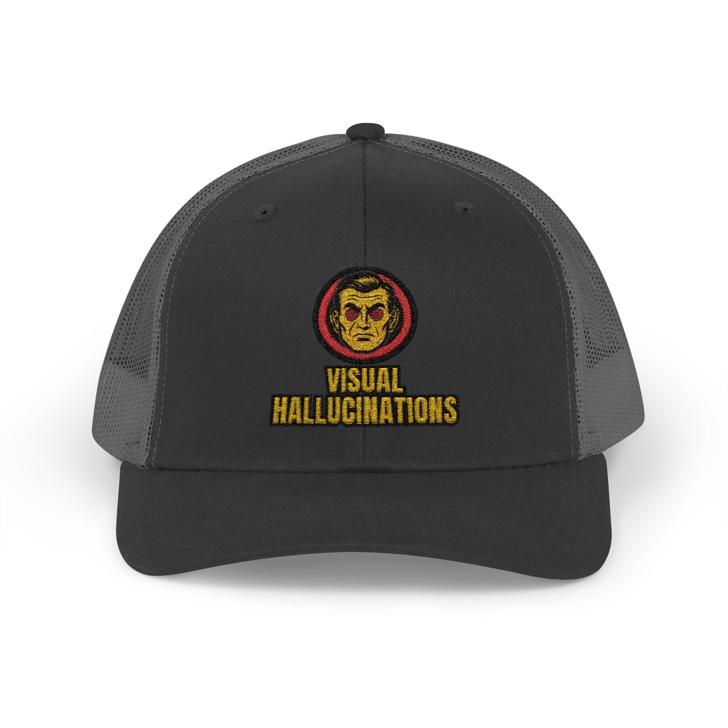 Trucker Cap — Vintage Logo ‘Visual Hallucinations’ Embroidered Snapback