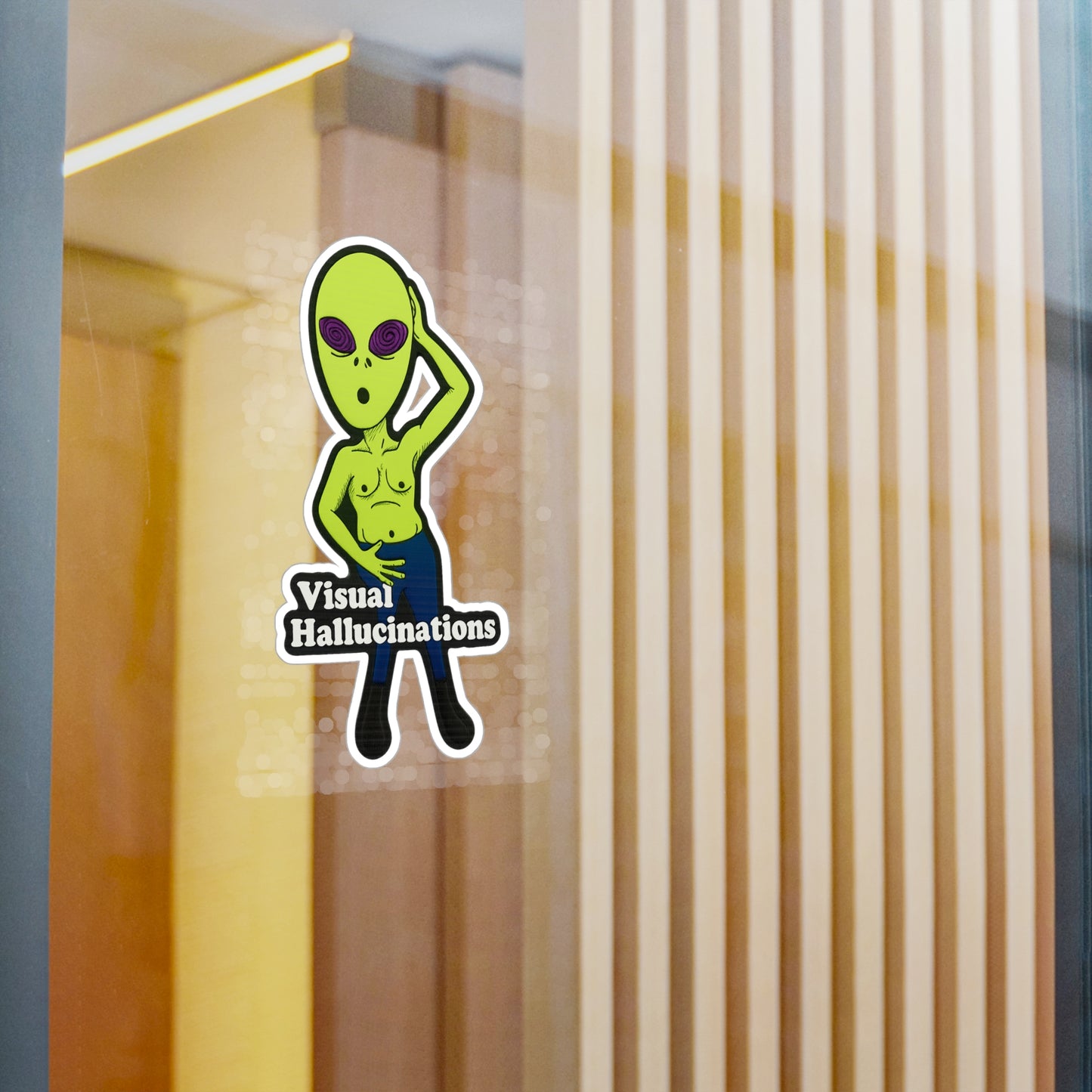 Alien Sticker — 'Visual Hallucinations' Kiss-Cut Vinyl Decal