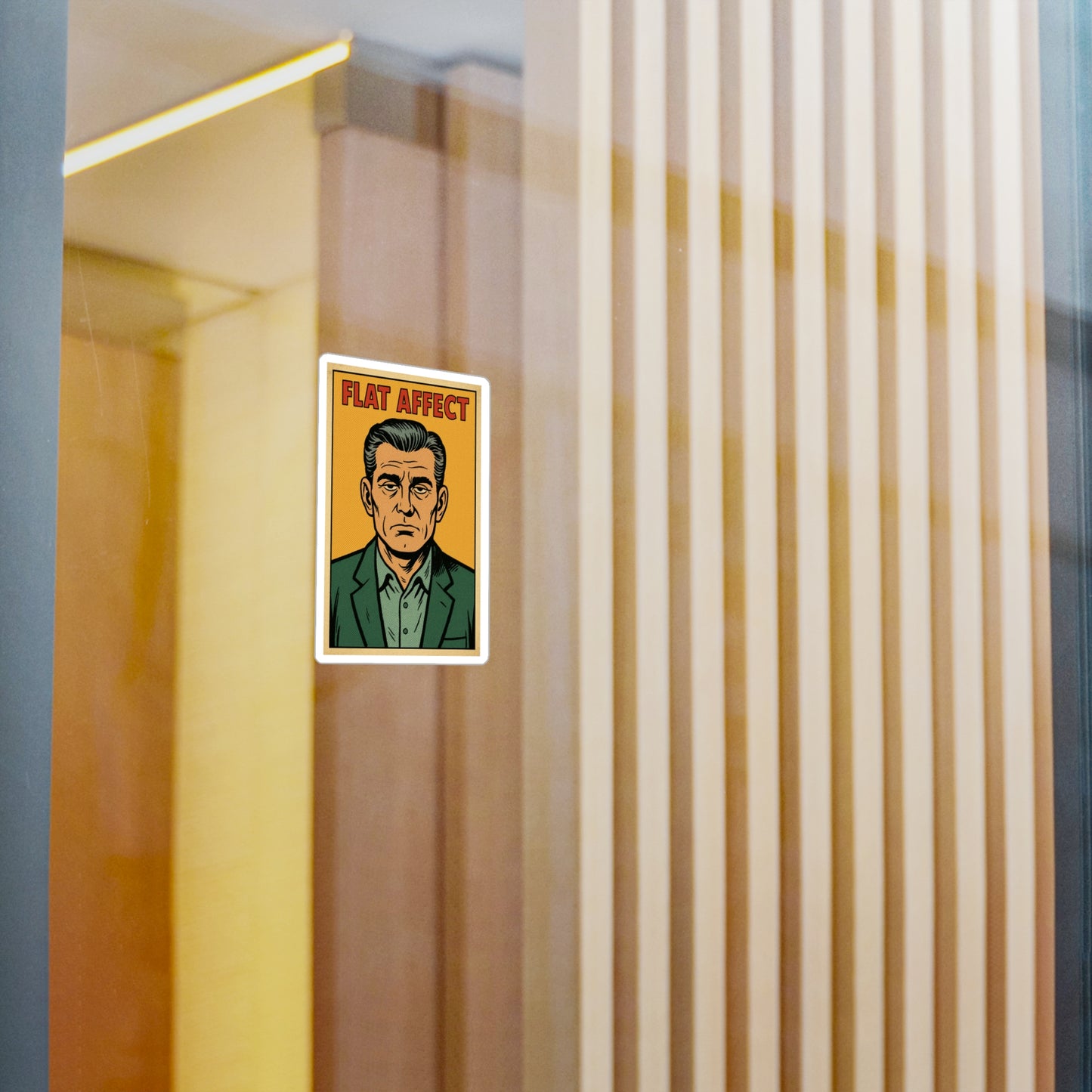 Flat Affect Vinyl Sticker — Retro Pop Art Kiss-Cut Decal