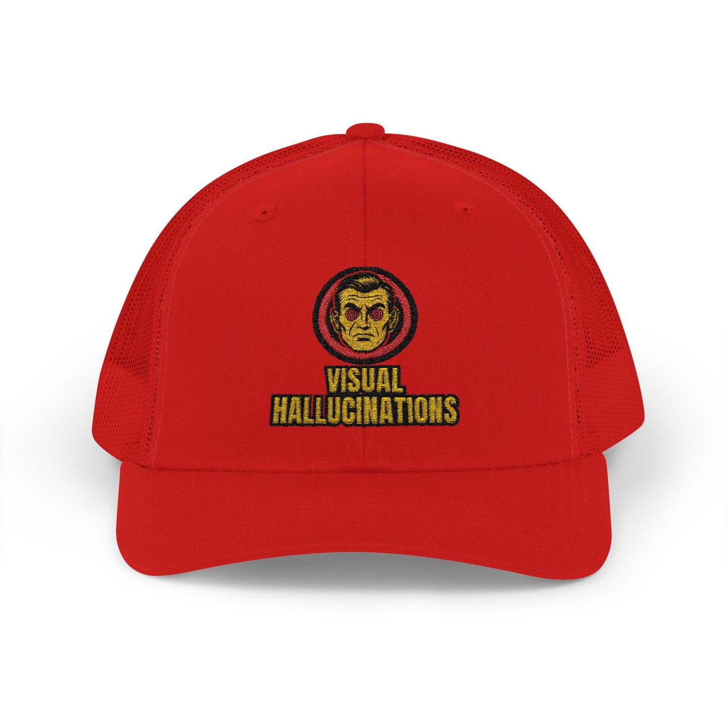 Trucker Cap — Vintage Logo ‘Visual Hallucinations’ Embroidered Snapback