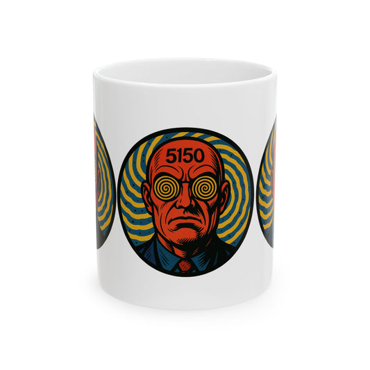 Hypnotic Agent 5150 Ceramic Mug — Psychedelic Spiral Design (11oz/15oz)