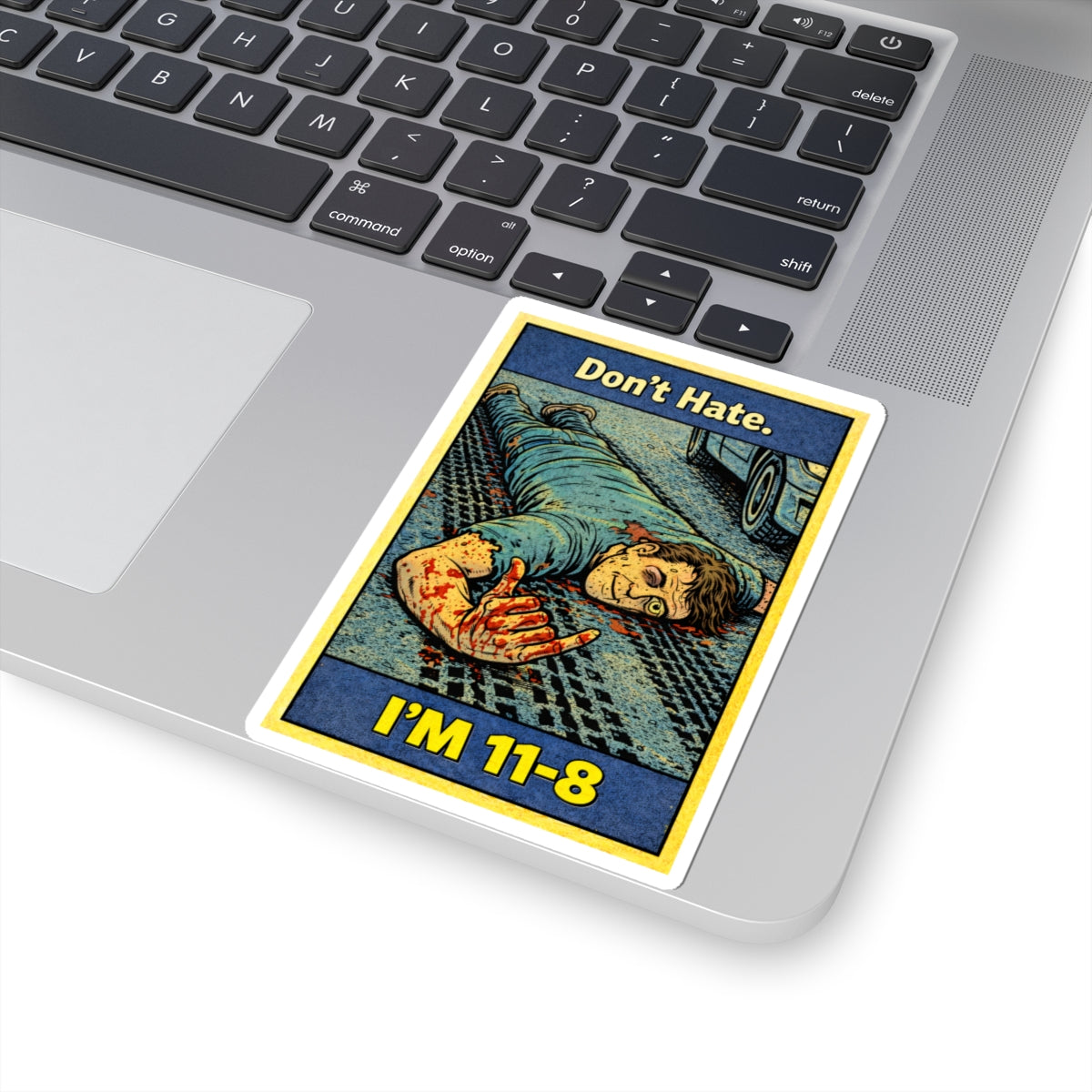 11-8 “Person Down” Kiss-Cut Sticker — Tongue-in-Cheek Police Lingo Decal