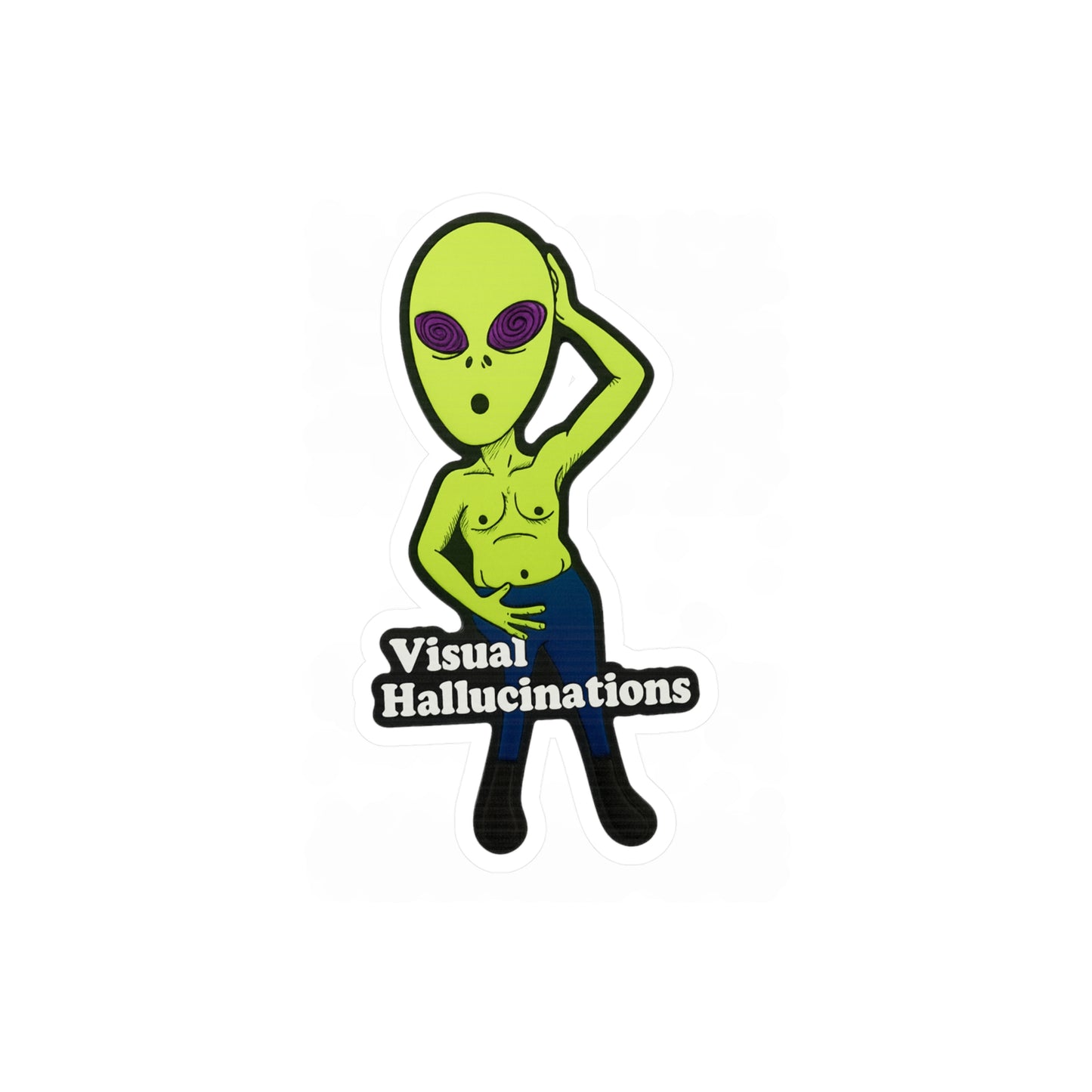 Alien Sticker — 'Visual Hallucinations' Kiss-Cut Vinyl Decal