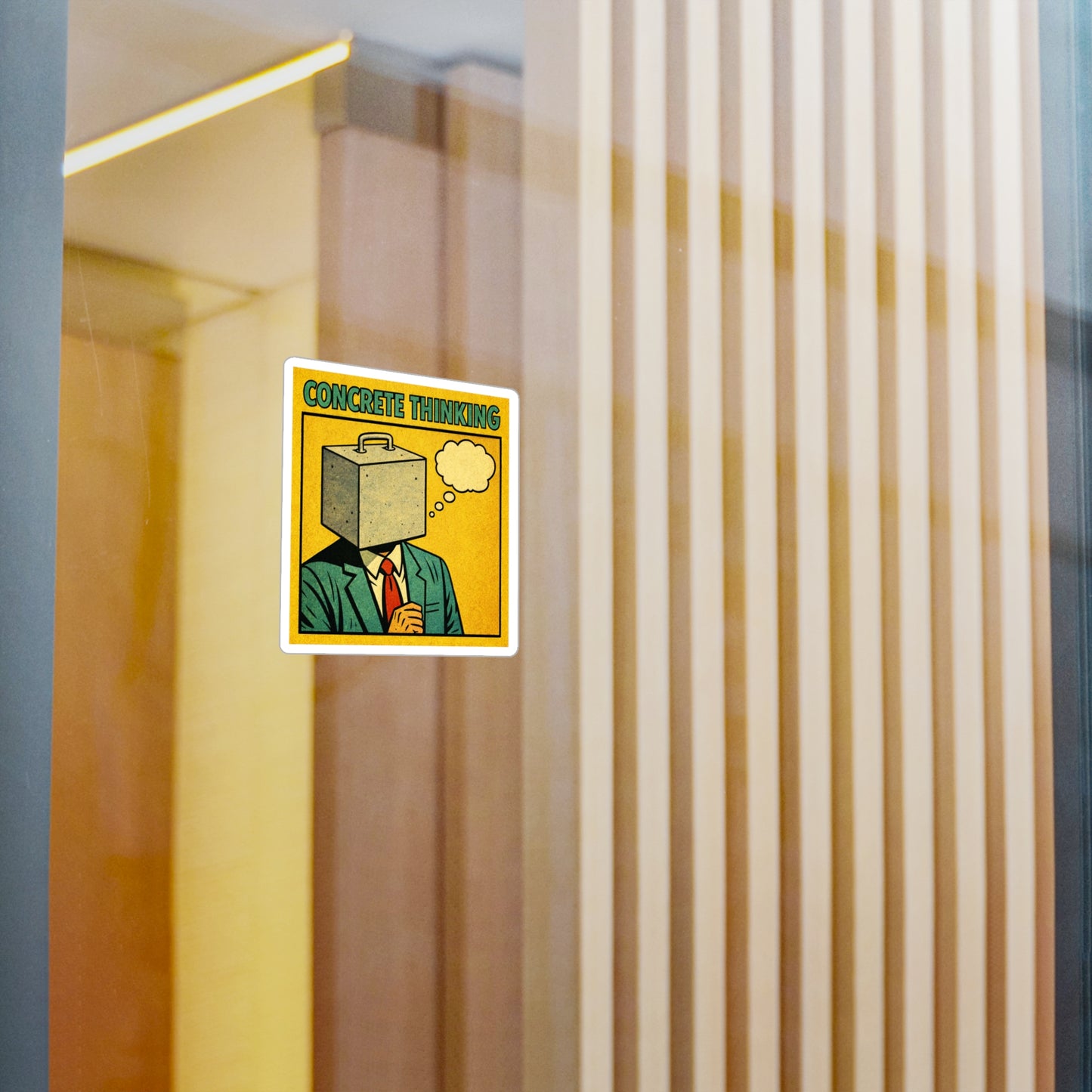 Concrete Thinking Square Vinyl Sticker — Retro Pop ArtConcrete Thinking Decal