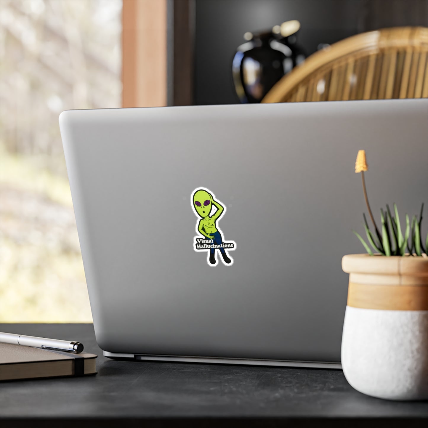Alien Sticker — 'Visual Hallucinations' Kiss-Cut Vinyl Decal