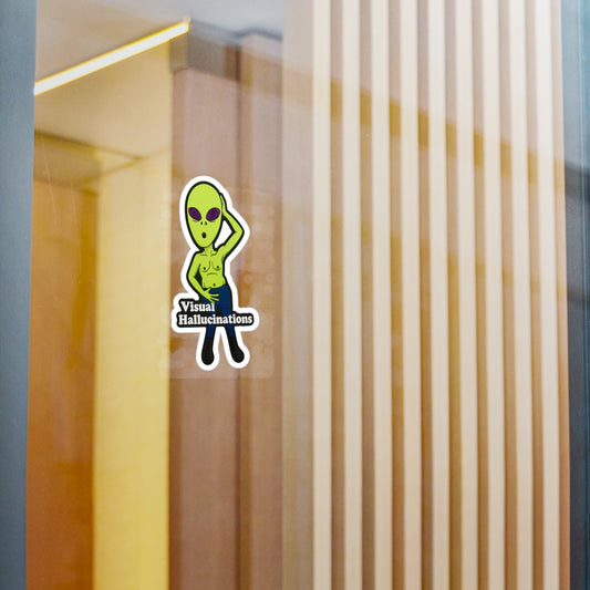 Alien Sticker — 'Visual Hallucinations' Kiss-Cut Vinyl Decal