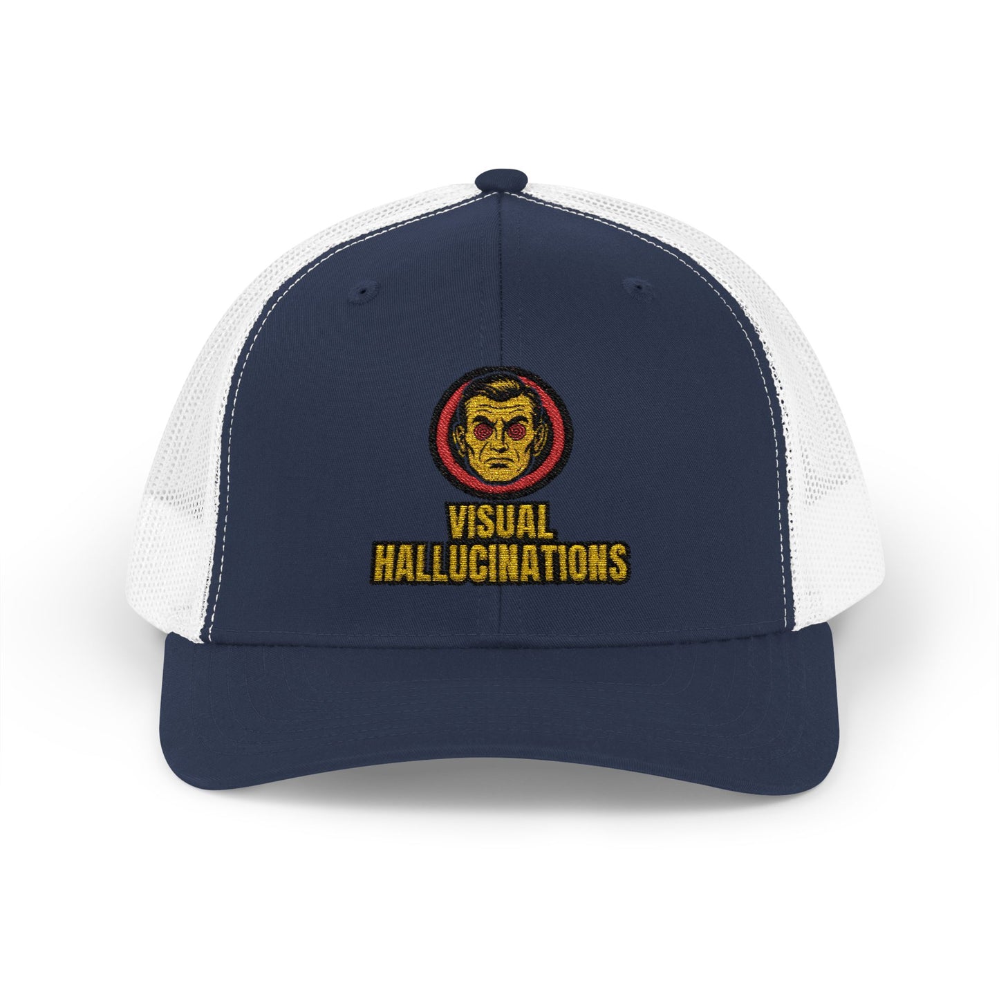 Trucker Cap — Vintage Logo ‘Visual Hallucinations’ Embroidered Snapback