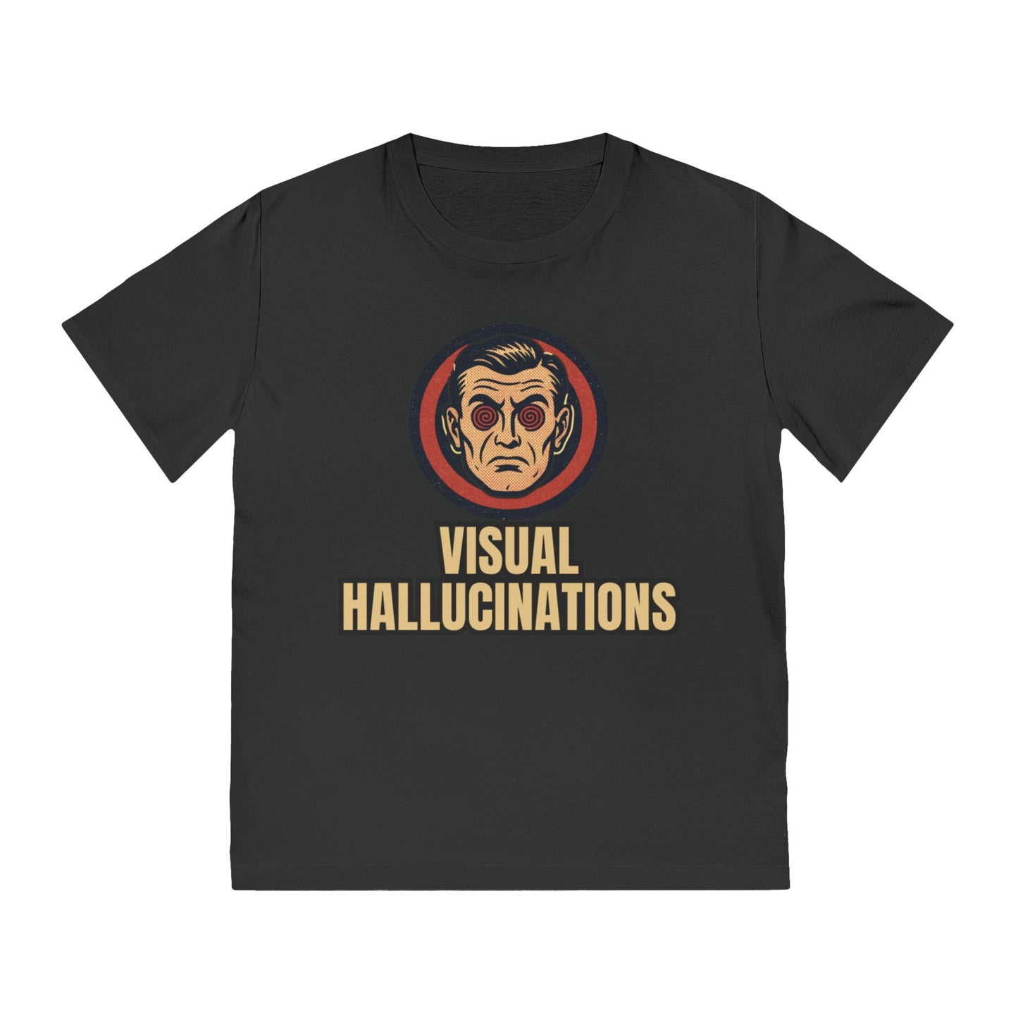 Visual Hallucinations Skull Logo T-Shirt | Retro Psychedelic Illustration