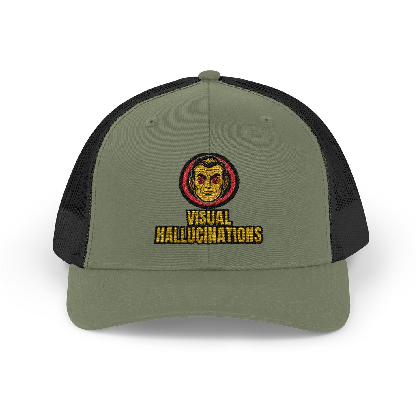 Trucker Cap — Vintage Logo ‘Visual Hallucinations’ Embroidered Snapback