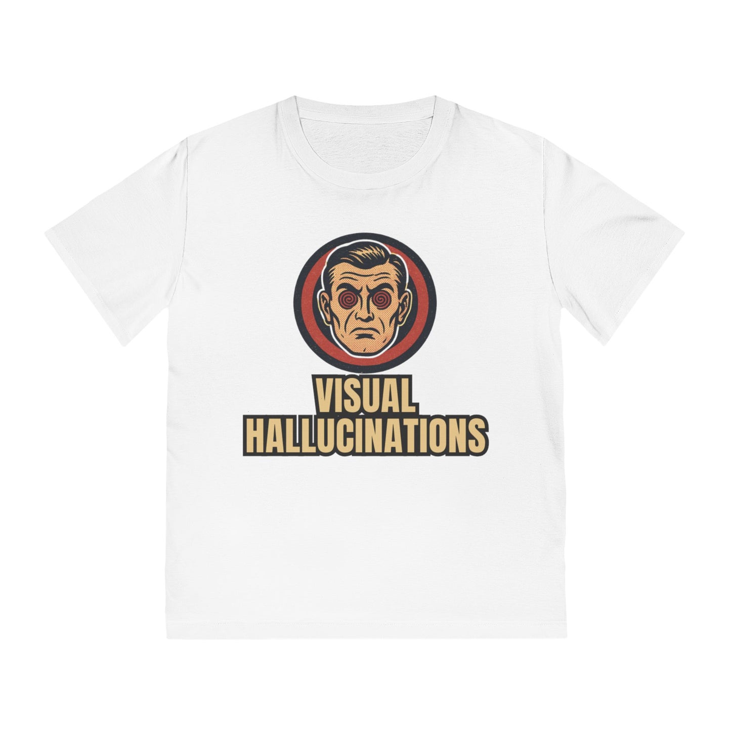 Visual Hallucinations Skull Logo T-Shirt | Retro Psychedelic Illustration