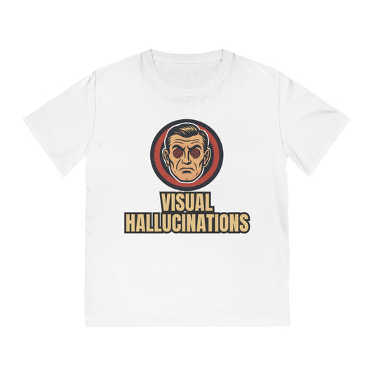 Visual Hallucinations Skull Logo T-Shirt | Retro Psychedelic Illustration