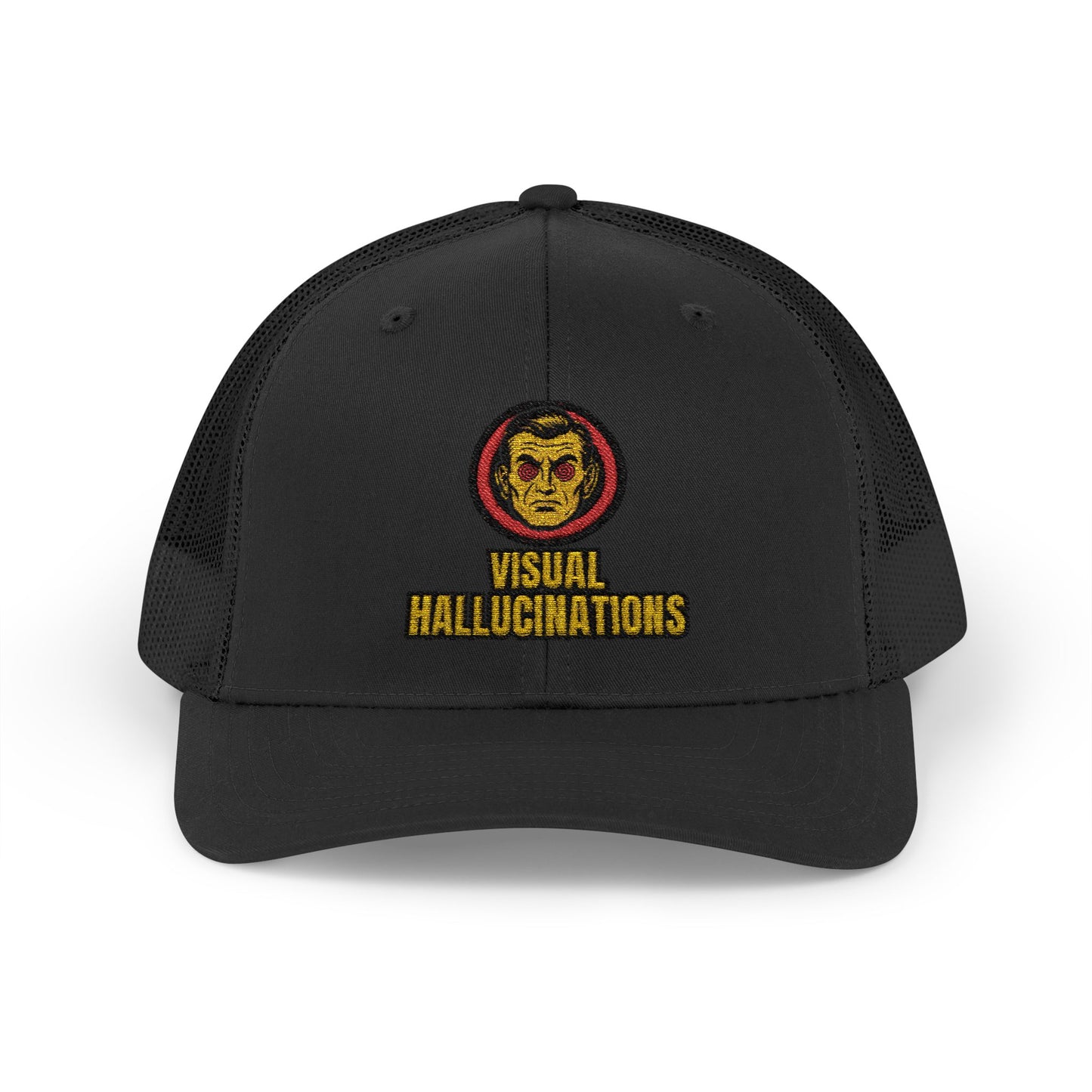 Trucker Cap — Vintage Logo ‘Visual Hallucinations’ Embroidered Snapback