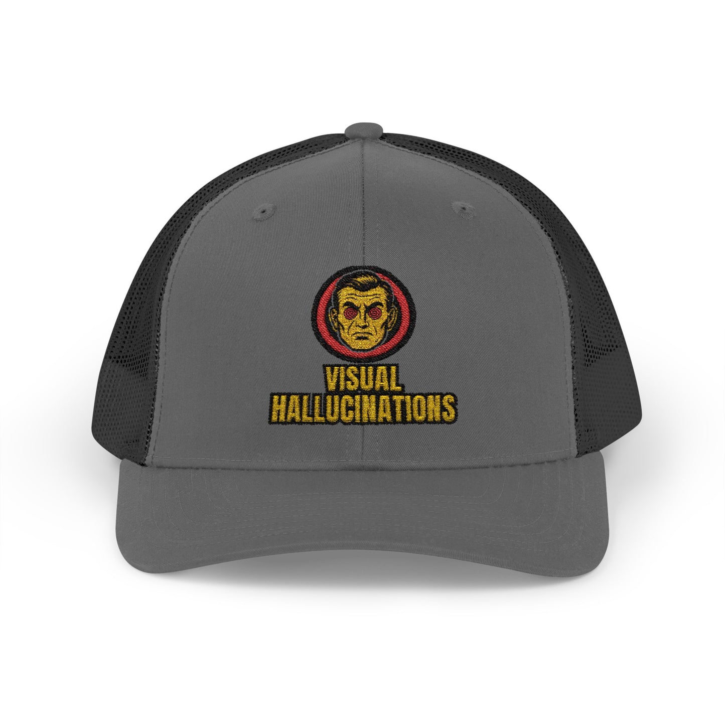 Trucker Cap — Vintage Logo ‘Visual Hallucinations’ Embroidered Snapback
