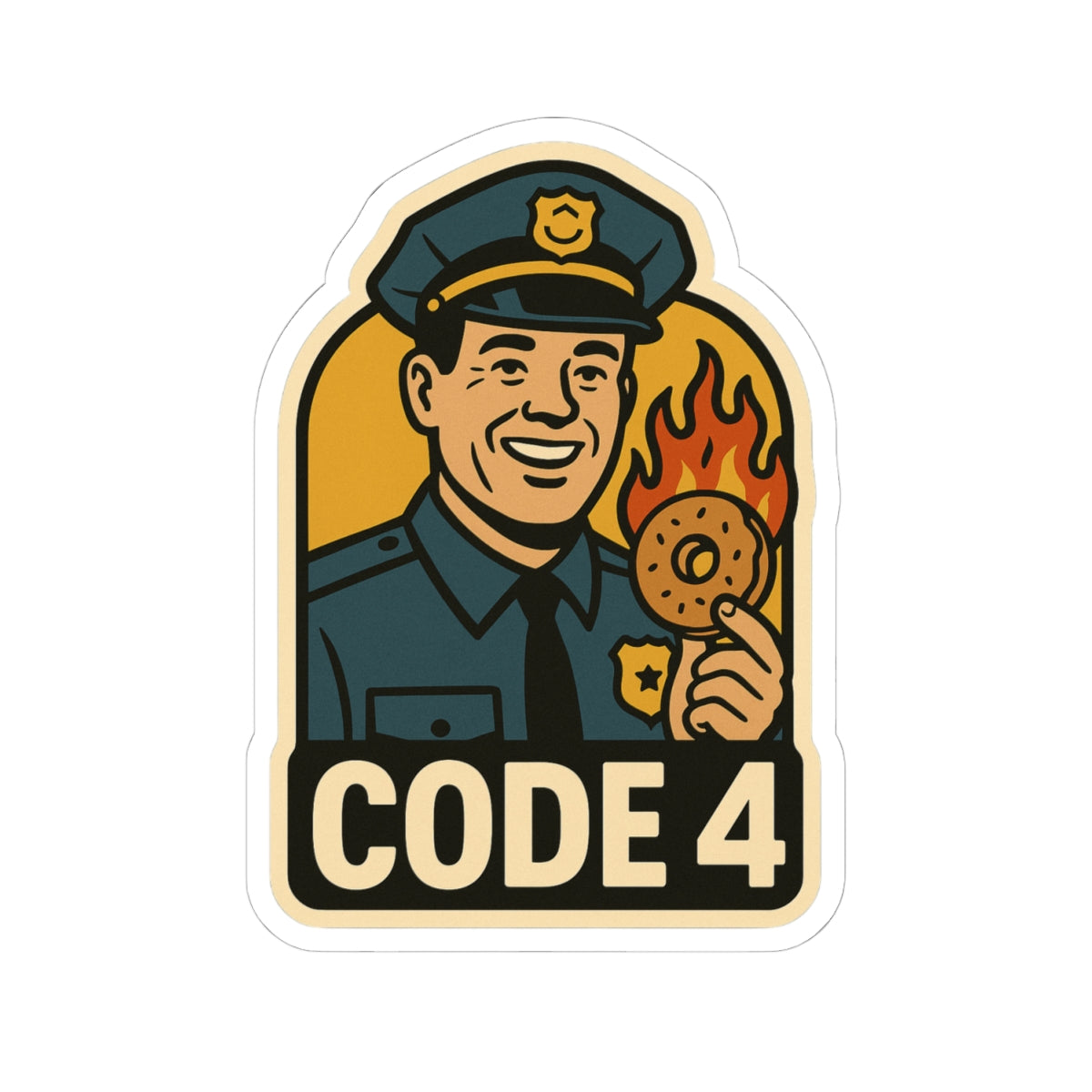 Code 4 Sticker — "Everything’s Okay" Humorous Cop Lingo Kiss-Cut Sticker
