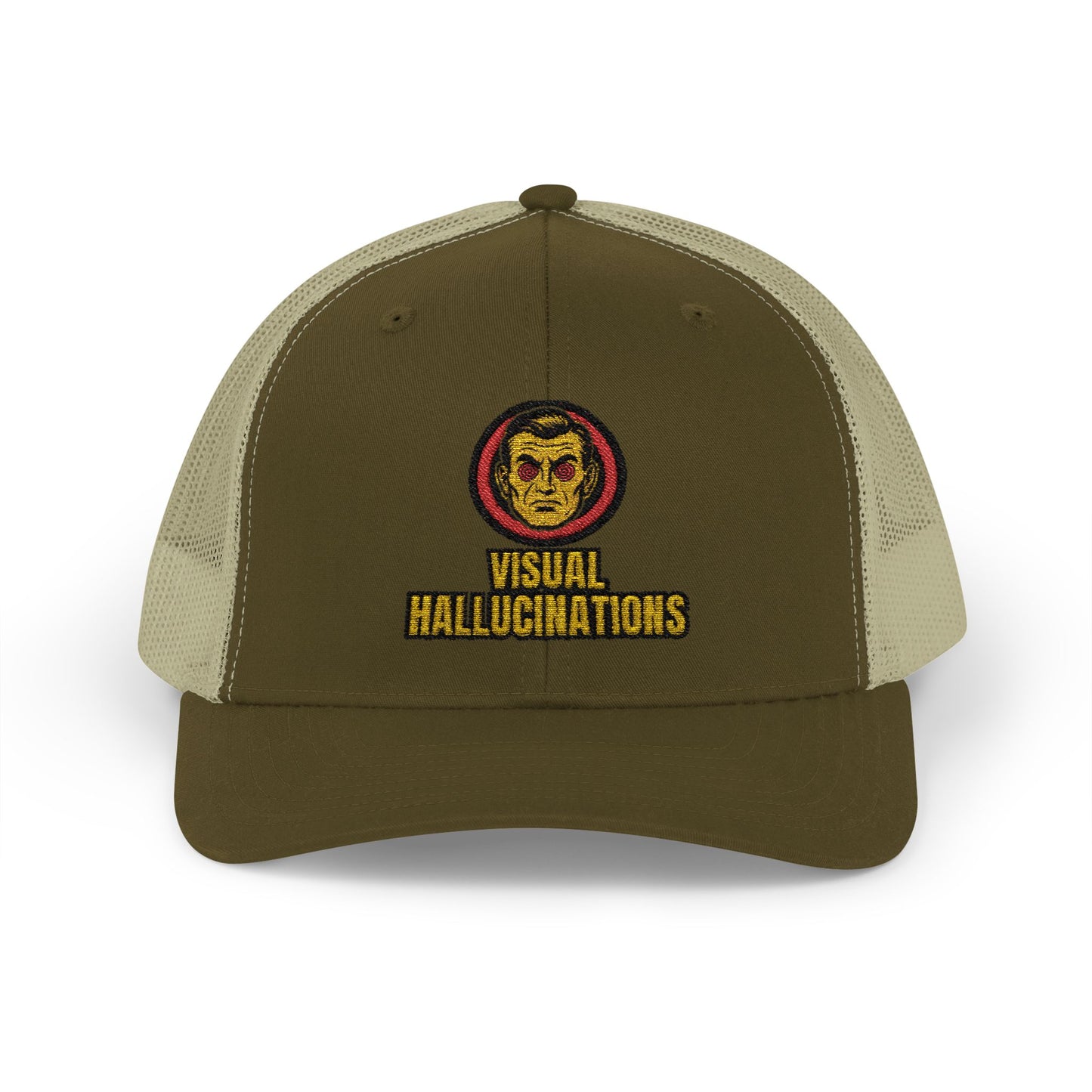 Trucker Cap — Vintage Logo ‘Visual Hallucinations’ Embroidered Snapback