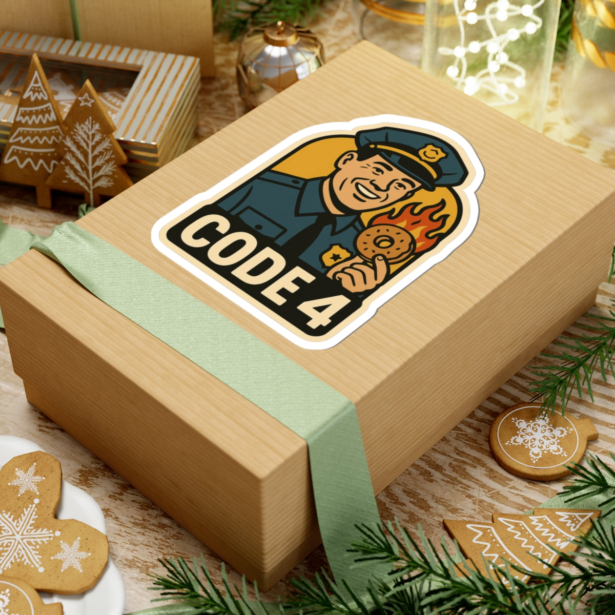 Code 4 Sticker — "Everything’s Okay" Humorous Cop Lingo Kiss-Cut Sticker