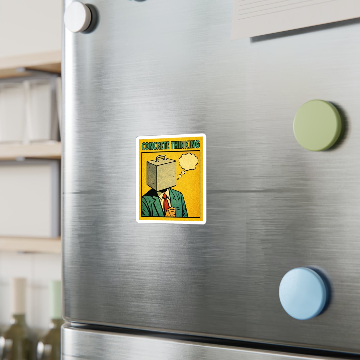 Concrete Thinking Square Vinyl Sticker — Retro Pop ArtConcrete Thinking Decal