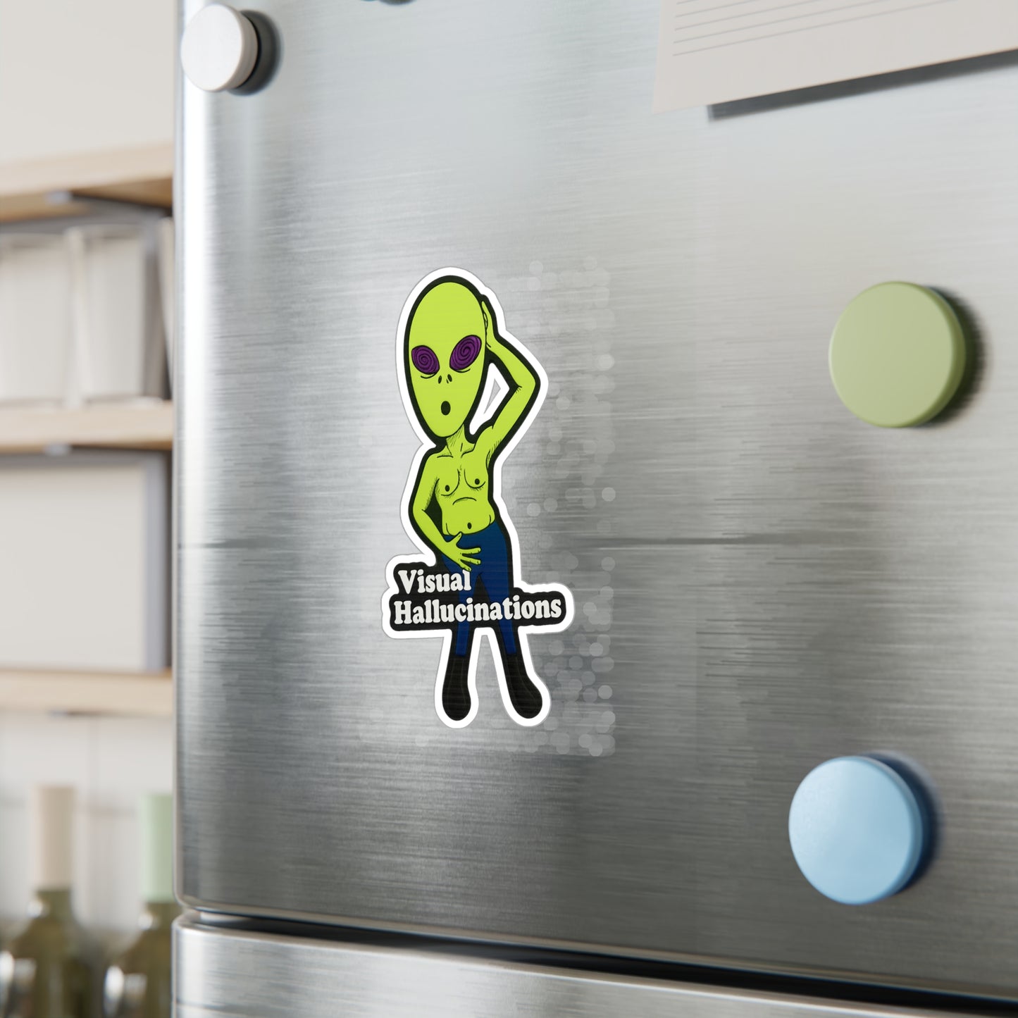 Alien Sticker — 'Visual Hallucinations' Kiss-Cut Vinyl Decal