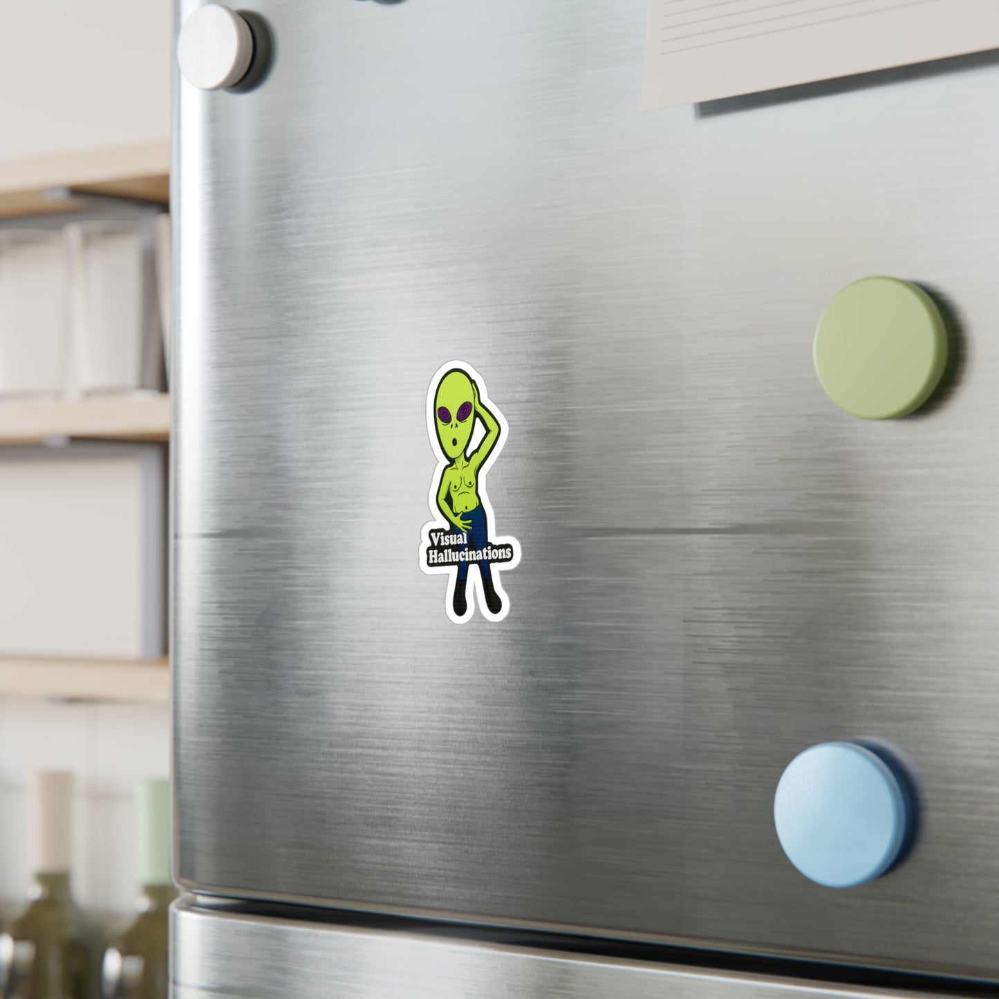 Alien Sticker — 'Visual Hallucinations' Kiss-Cut Vinyl Decal