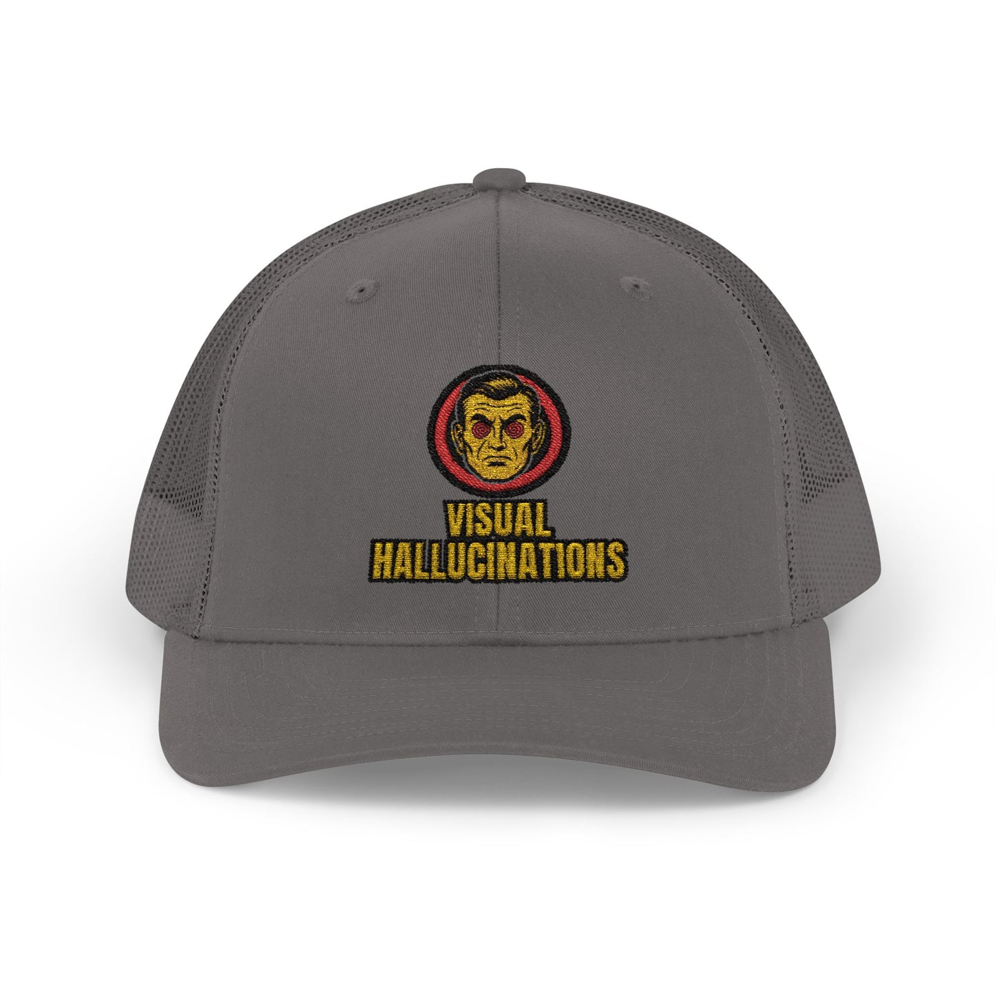 Trucker Cap — Vintage Logo ‘Visual Hallucinations’ Embroidered Snapback