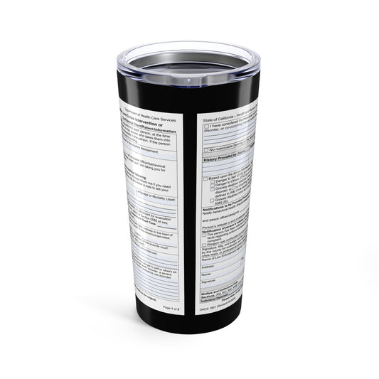 5150 Code Tumbler — Funny Psychiatric Field 20oz Travel Mug