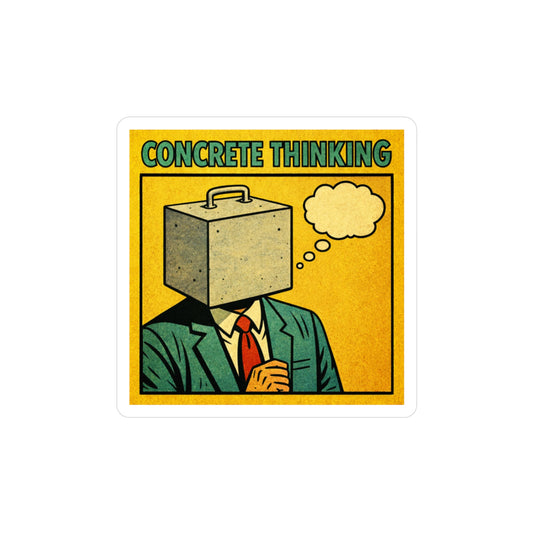 Concrete Thinking Square Vinyl Sticker — Retro Pop ArtConcrete Thinking Decal