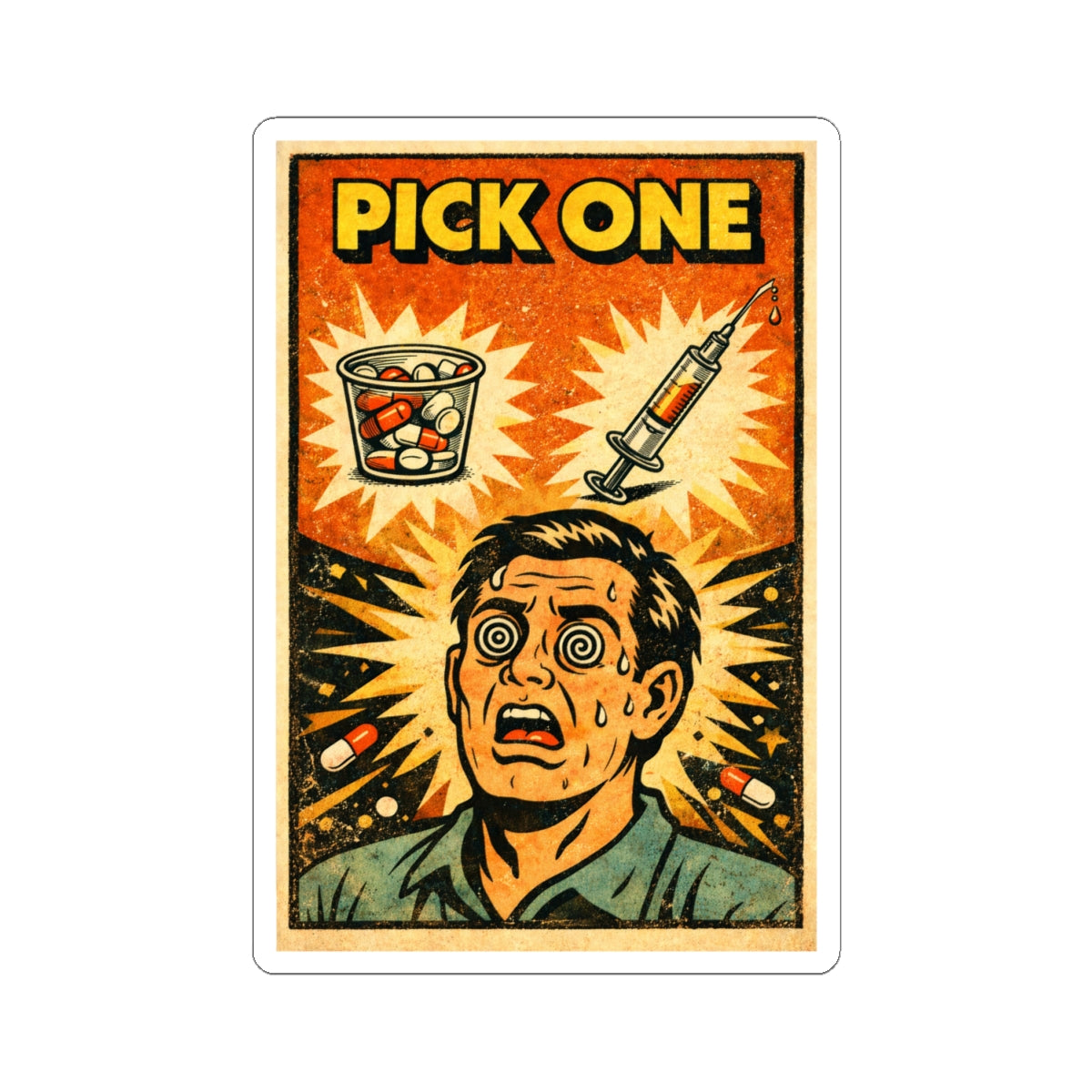 5150 Hospital Sticker — Funny Psychiatric Injection & Pill Humor Kiss-Cut Sticker