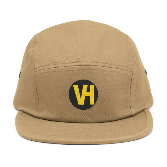 Embroidered VH Logo 5-Panel Cap — Khaki Cotton Camper Hat