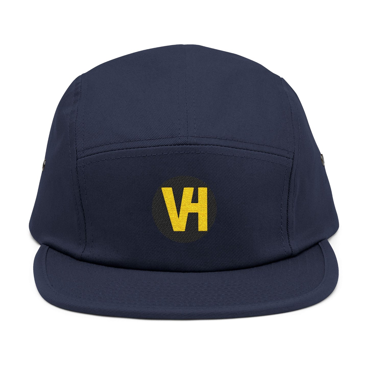 Embroidered VH Logo 5-Panel Cap — Khaki Cotton Camper Hat